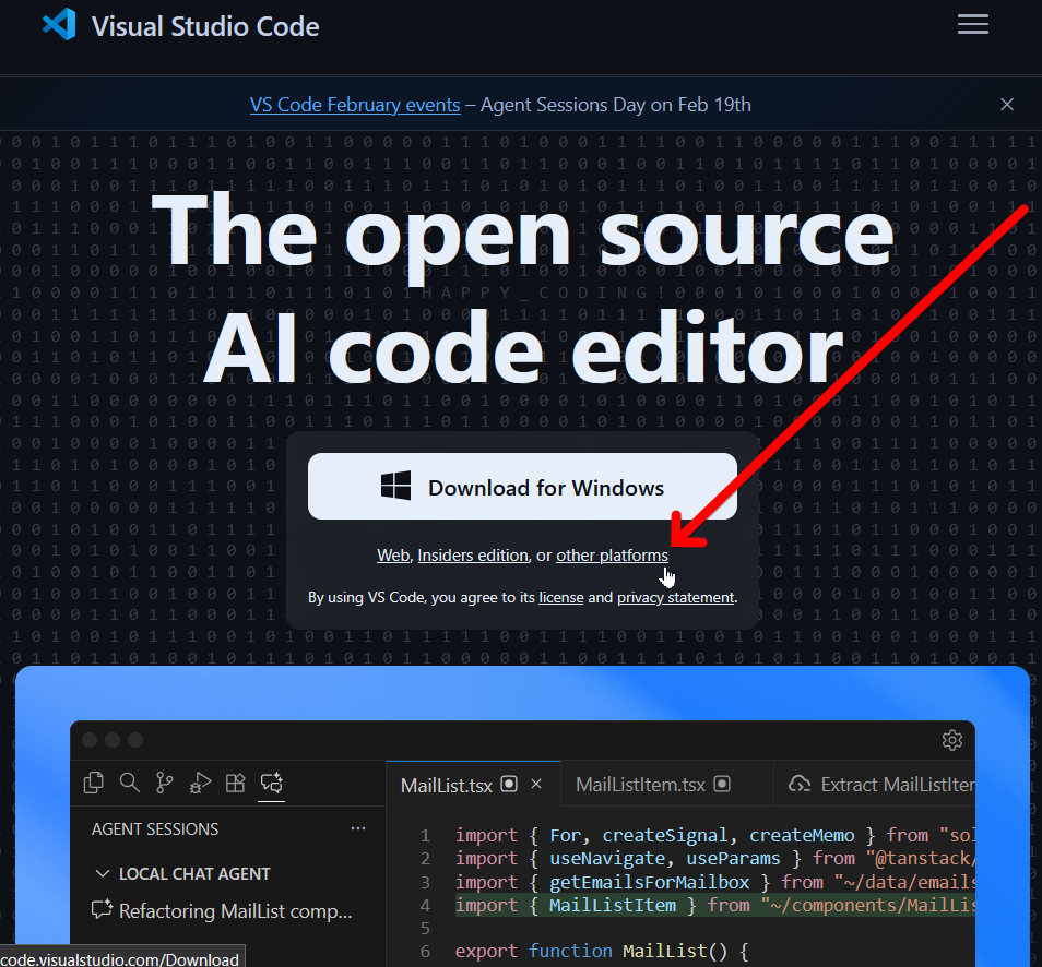Seleccionar la opción Other platforms